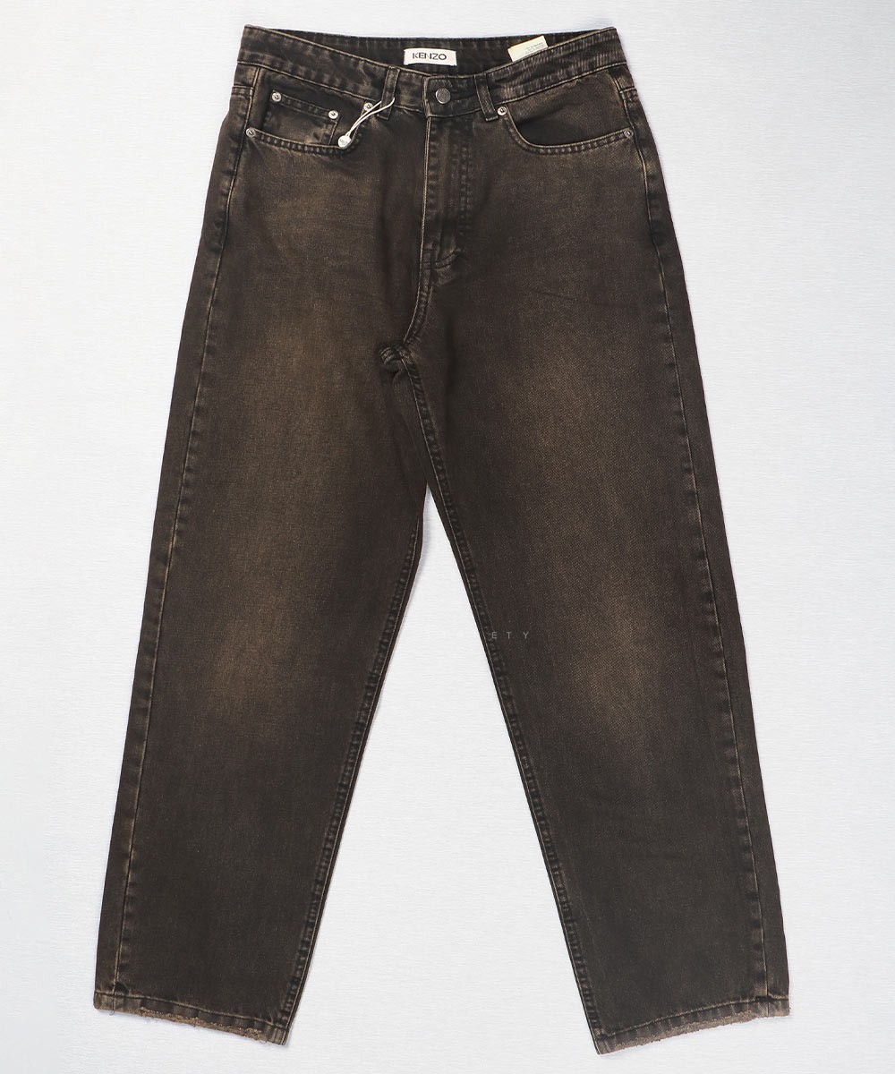 شلوار جین نیم بگ مردانه دودی 3517