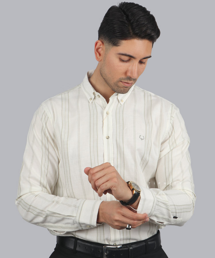 پیراهن مردانه آستین بلند راه راه 1156 پیراهن مردانه آستین بلند راه راه 1156