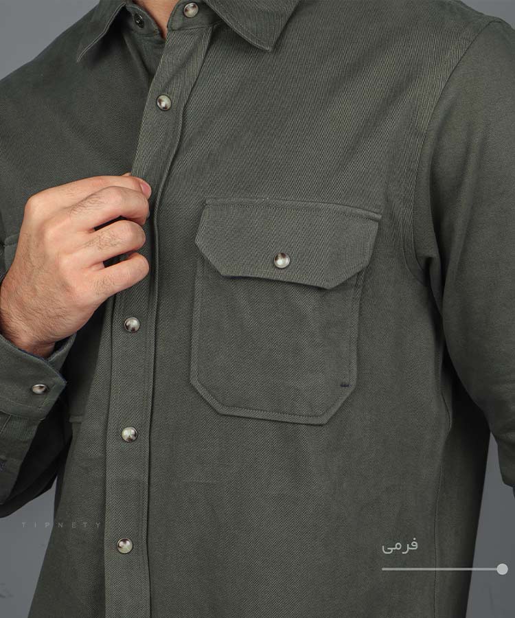                                                                                                                                                                                                                                                                                                 خاکی سورمه ای طوسی روشن قهوه ای نخودی کرم نفتی فرمی پاییزه پیراهن 3020  - تصویر 7