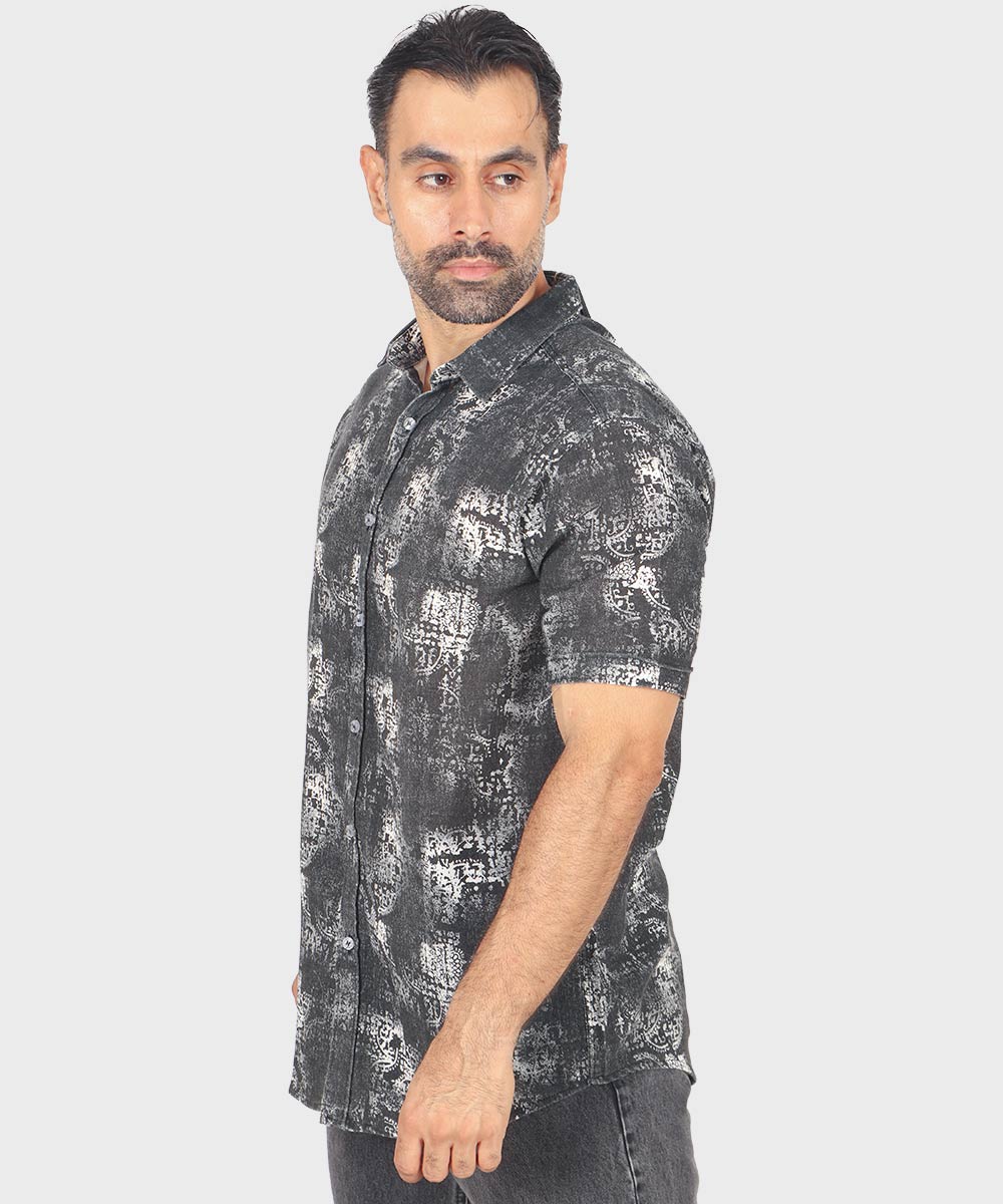     ذغالی پیراهن آستین کوتاه فیت 0957  - تصویر 3