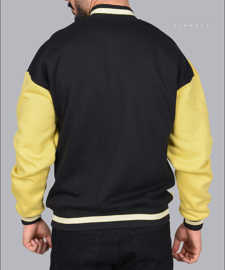                               سورمه ای زرد مشکی پاییزه سویشرت 2928  - تصویر 4