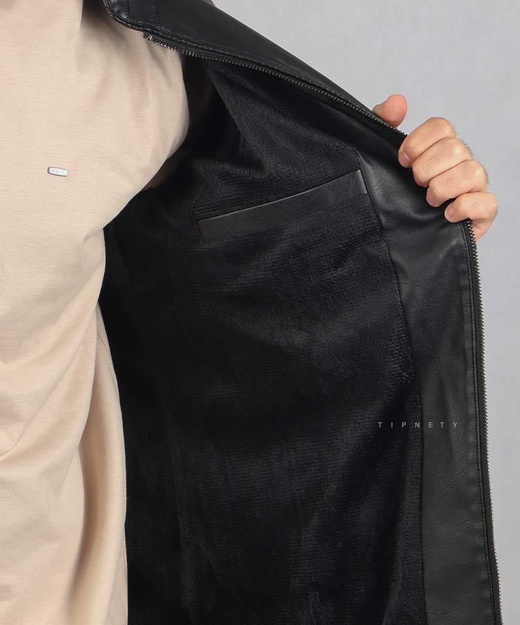                                                                                                         طوسی مشکی سبز زمستانه کت چرم 2330  - تصویر 5