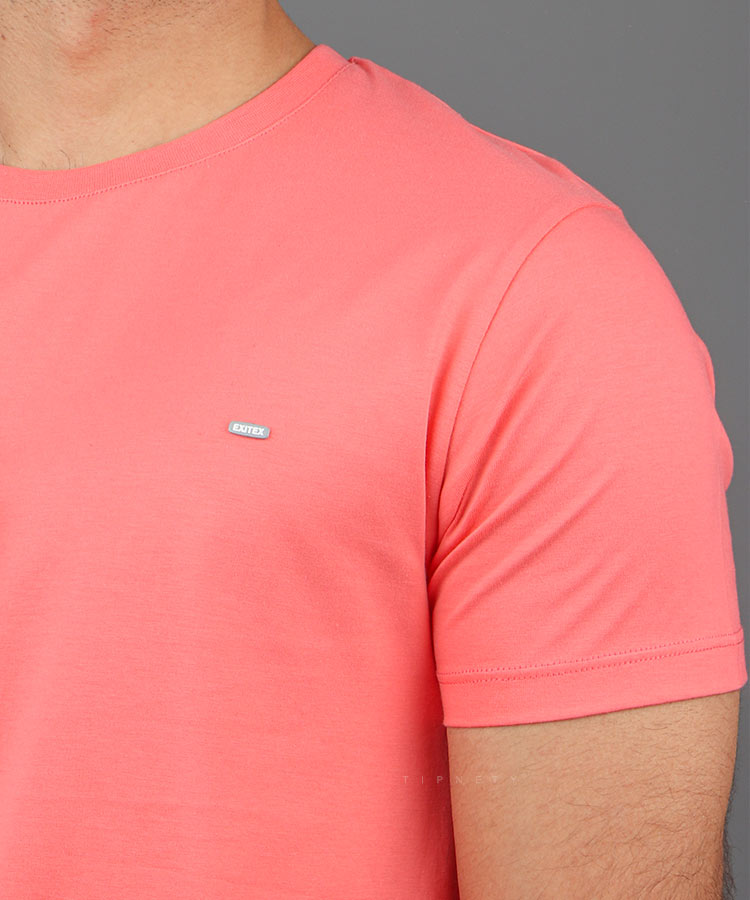 تیشرت ساده صورتی مردانه 9133