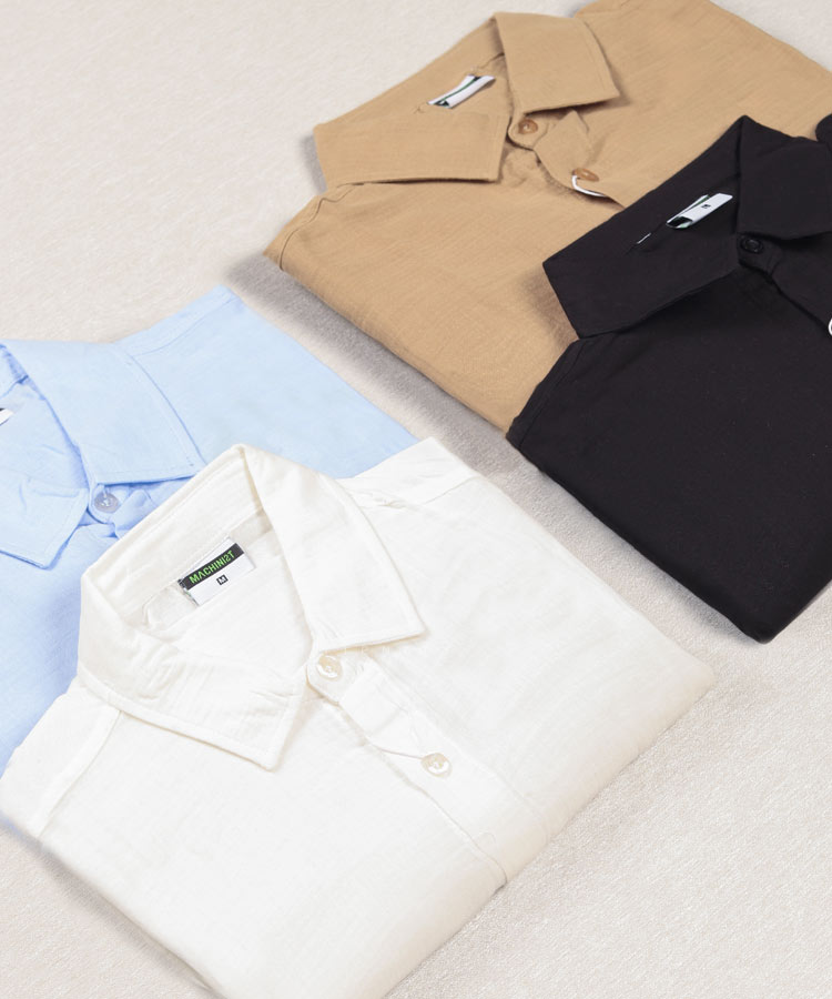                     مشکی   سفید                             آبی روشن خاکی پیراهن لش 0641  - تصویر 2