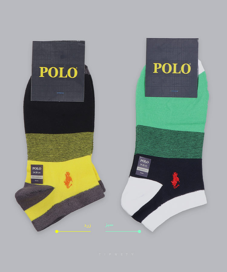                                           سبز سورمه ای قرمز زرد قهوه ای آبی جوراب مچی 9006  - تصویر 3