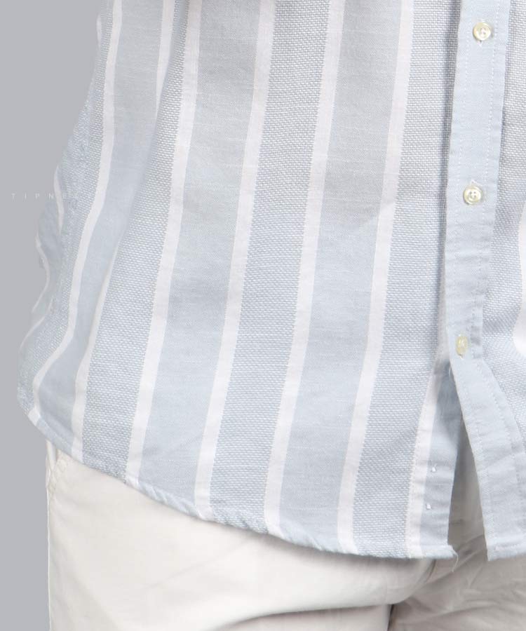                                                         دودی آبی طوسی پیراهن آستین کوتاه کلاسیک 4351  - تصویر 8