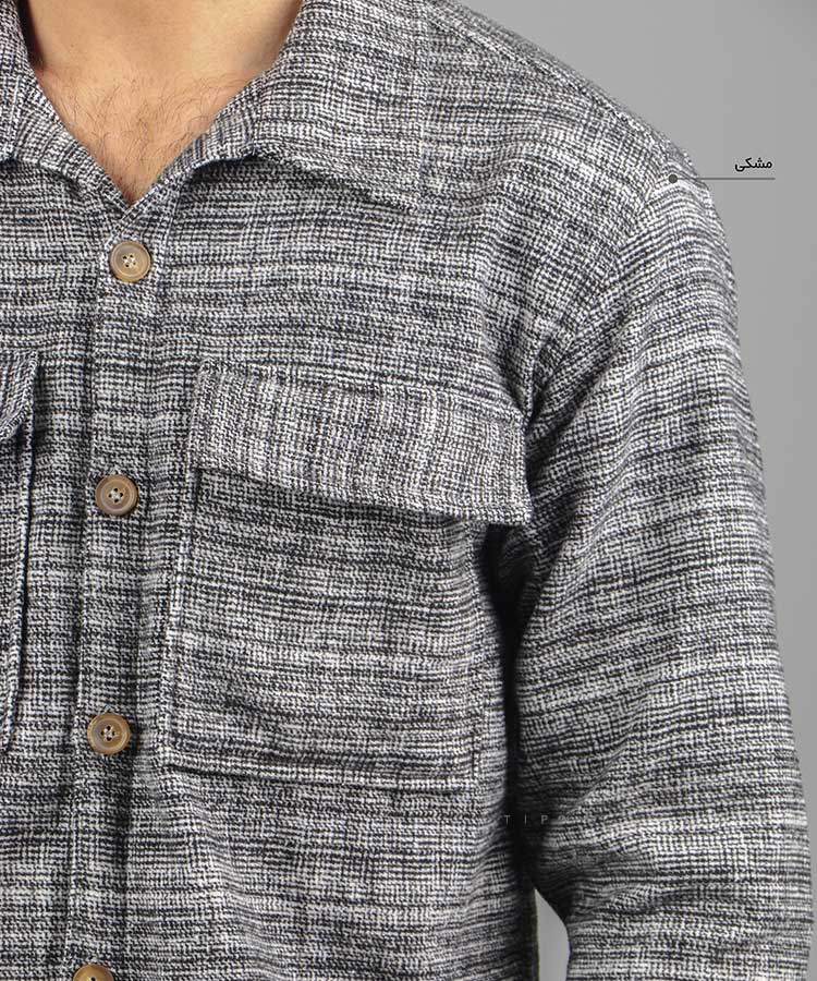                                                                                                                         لجنی مشکی طوسی تیره نفتی پاییزه پیراهن 4022  - تصویر 7