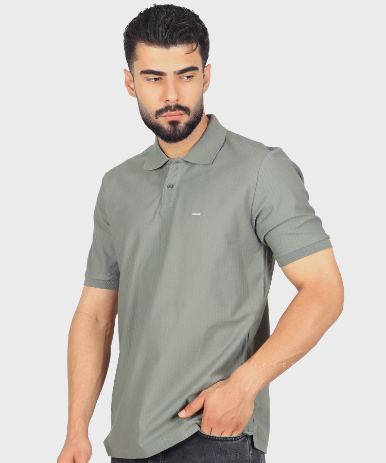       تیره         تیره   سبز کرم کرم تیره تیشرت یقه دار 0593  - تصویر 4