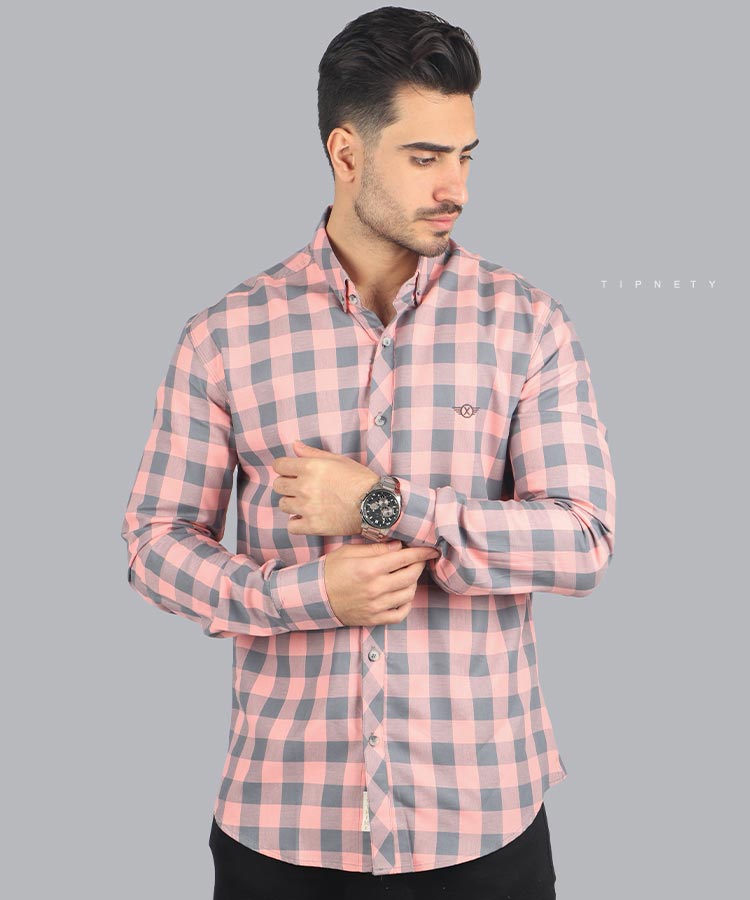                                                                                                                                                 قرمز زرد سورمه ای نفتی آبی صورتی سبز پیراهن آستین بلند فیت 0515  - تصویر 5