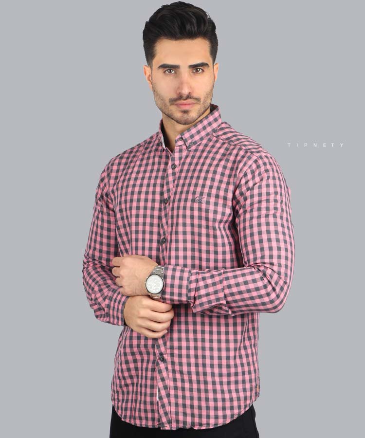                                                                                                                                                                                                                   قرمز سبز صورتی گلبهی کرم نوک مدادی پیراهن آستین بلند فیت 0607  - تصویر 3