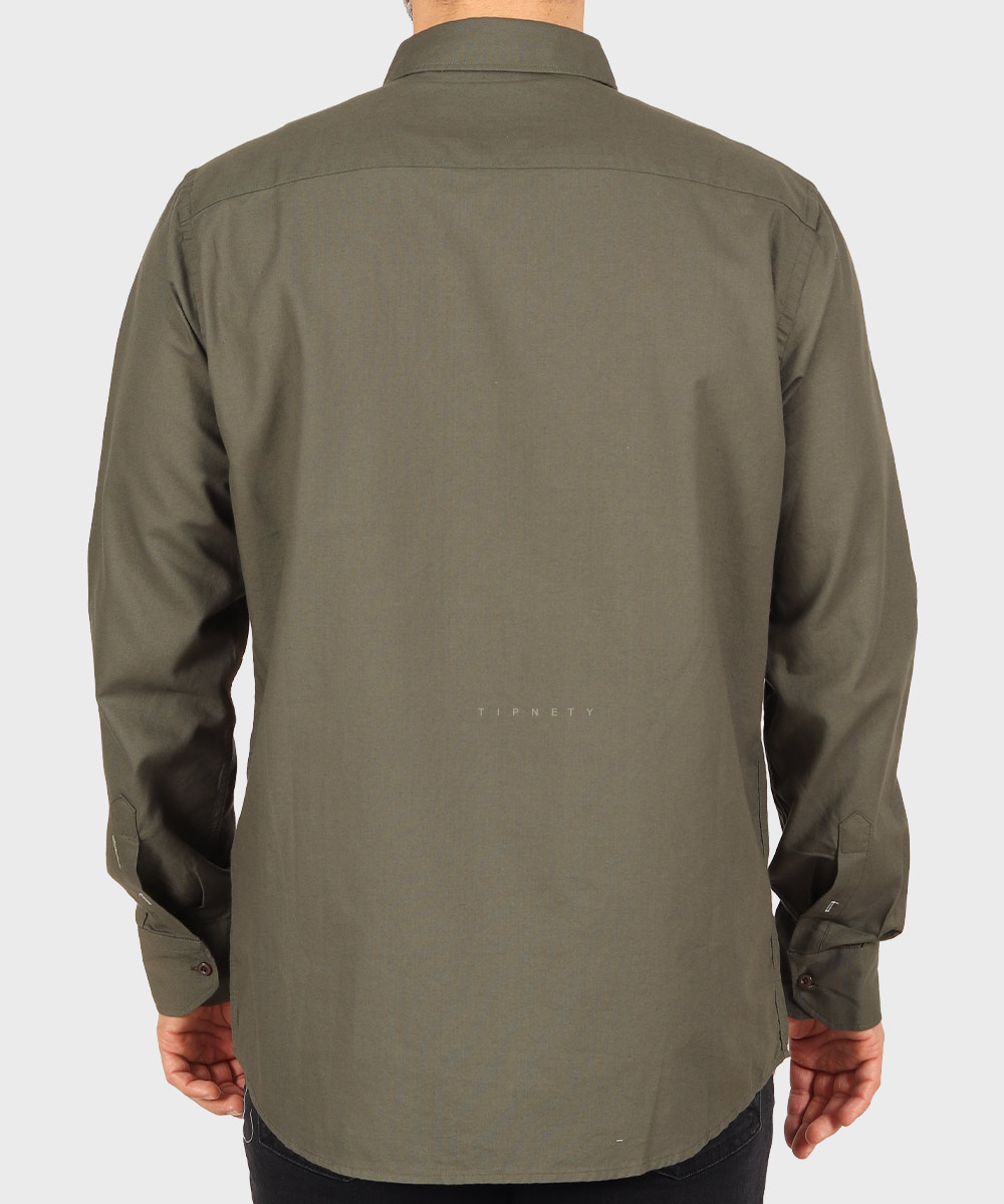                                                             سفید سورمه ای قهوه ای سبز مشکی آبی روشن لجنی ذغالی پیراهن آستین بلند فیت 5499  - تصویر 19