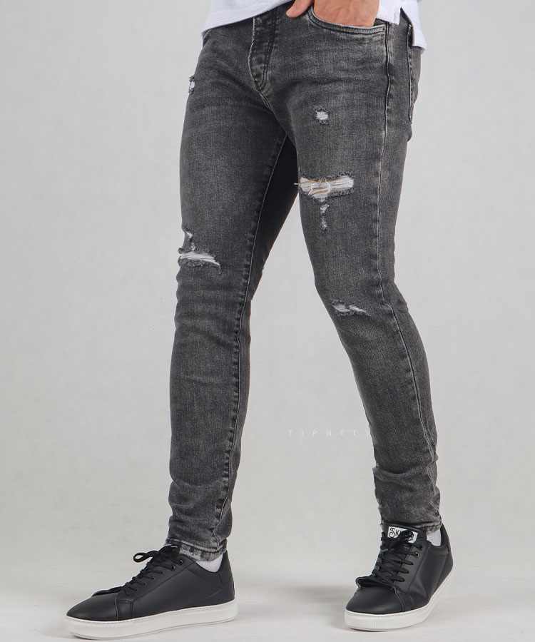 شلوار جین اسکینی مردانه زاپ دار 1058