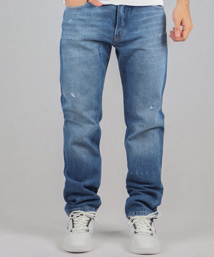                                 آبی شلوار جین مام فیت 6084  - تصویر 5