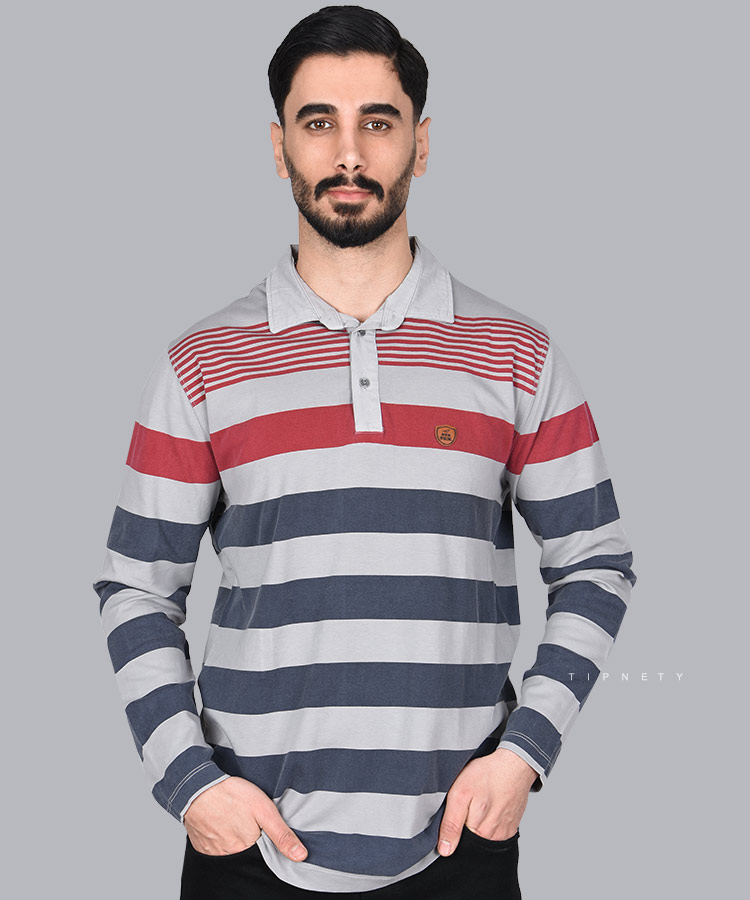 تیشرت یقه دار مردانه آستین بلند 1339