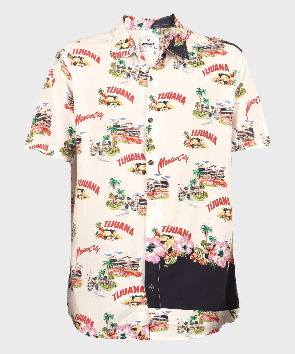 پیراهن مردانه هاوایی آستین کوتاه کد 2031