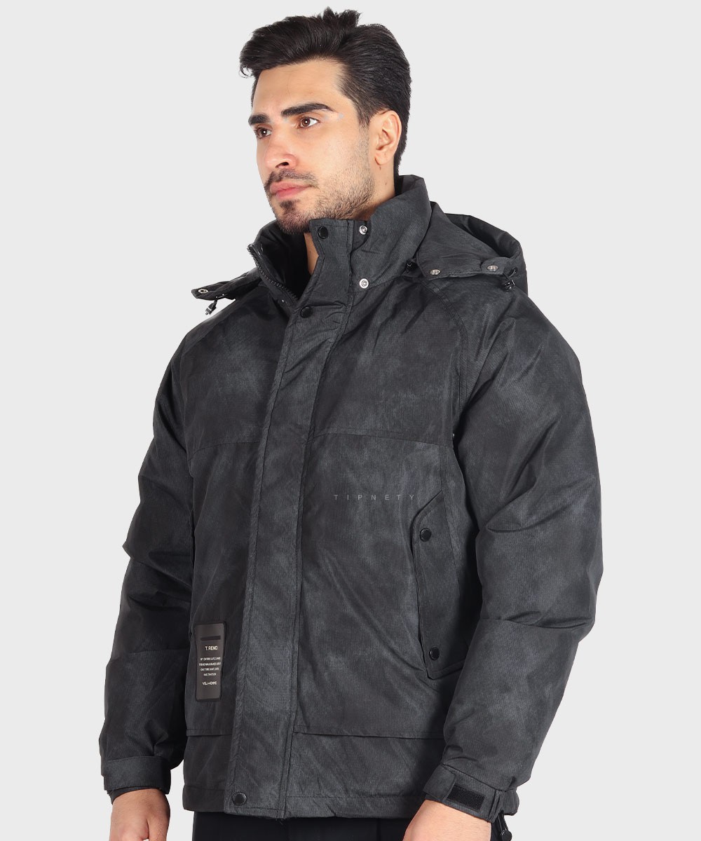 مشکی خاکی استخوانی زمستانه کاپشن 9659  - تصویر 10