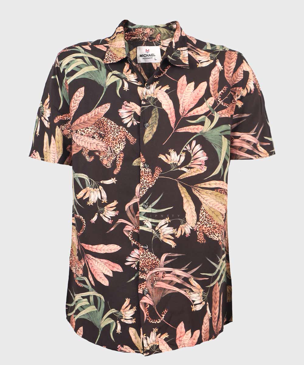 پیراهن مردانه هاوایی آستین کوتاه کد 2030