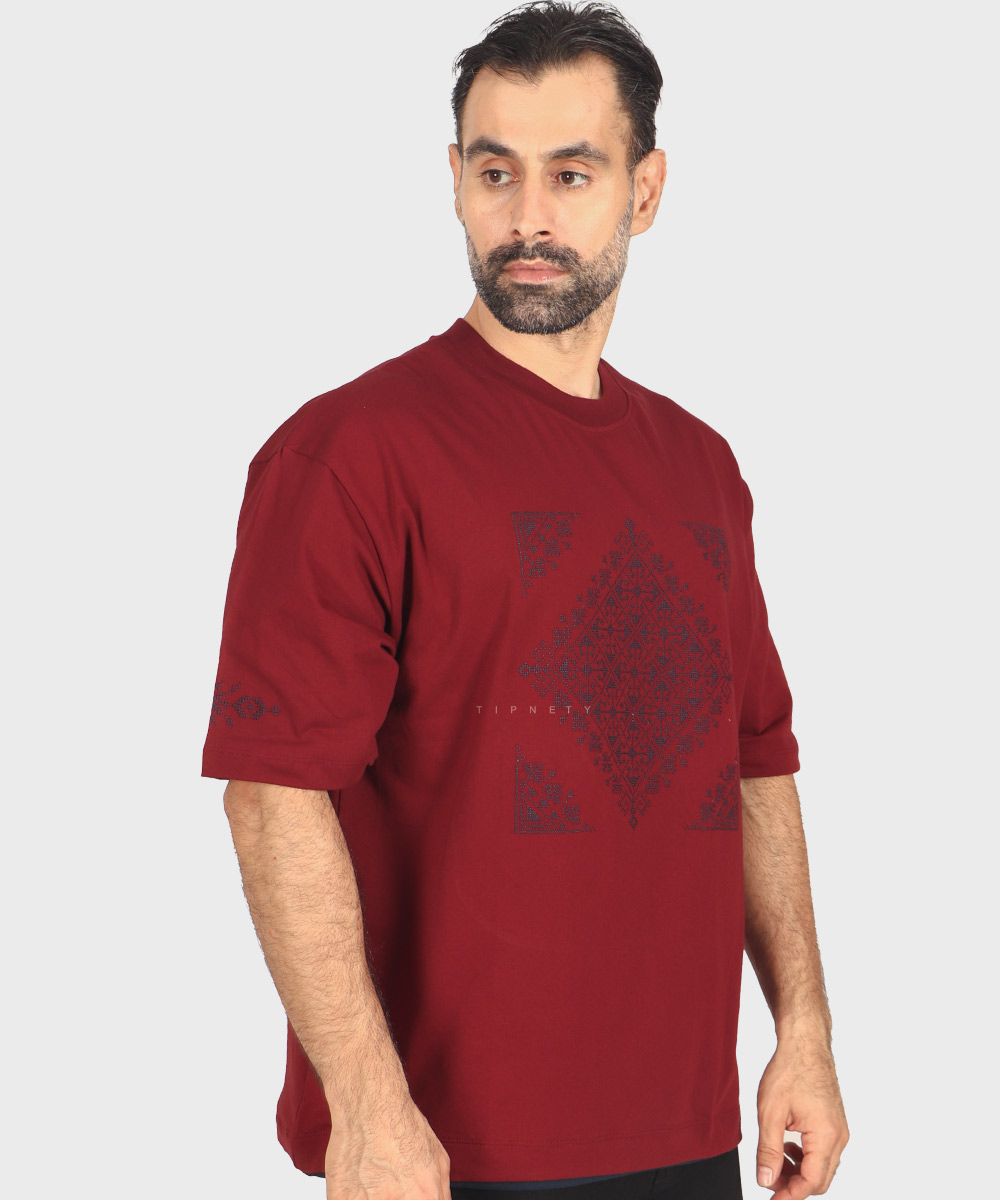 تیشرت باکسی مردانه طرحدار 1719