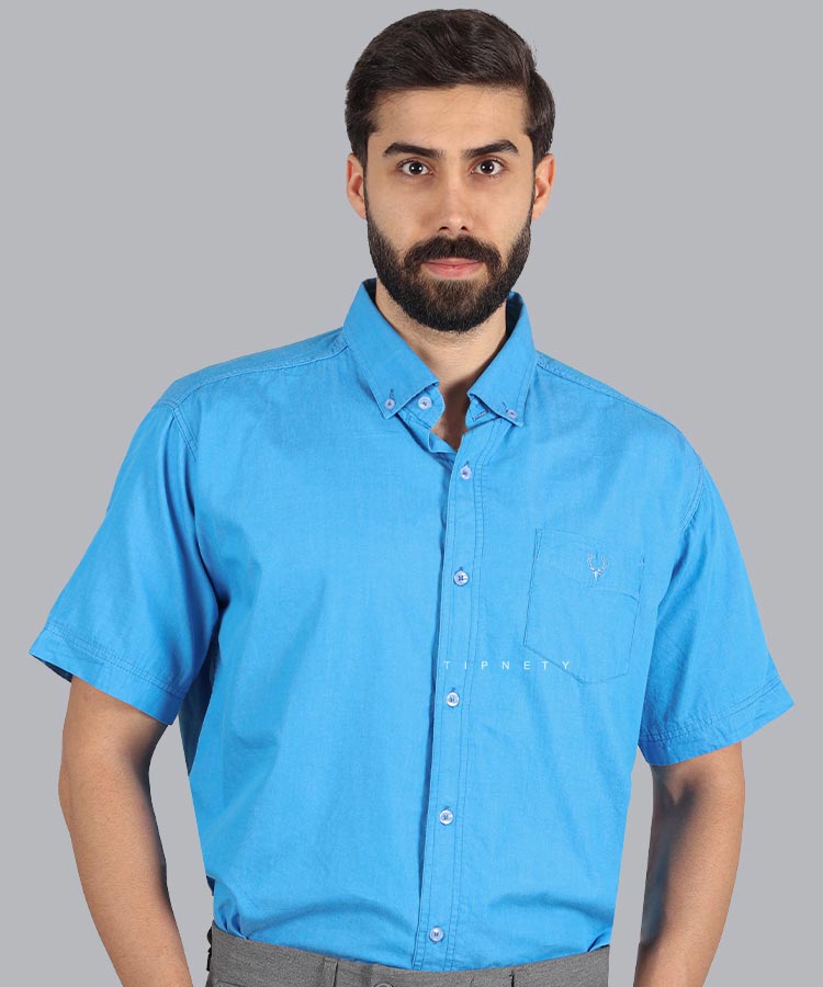 پیراهن آستین کوتاه مردانه ساده مجلسی 1403 پیراهن آستین کوتاه مردانه ساده مجلسی 1403