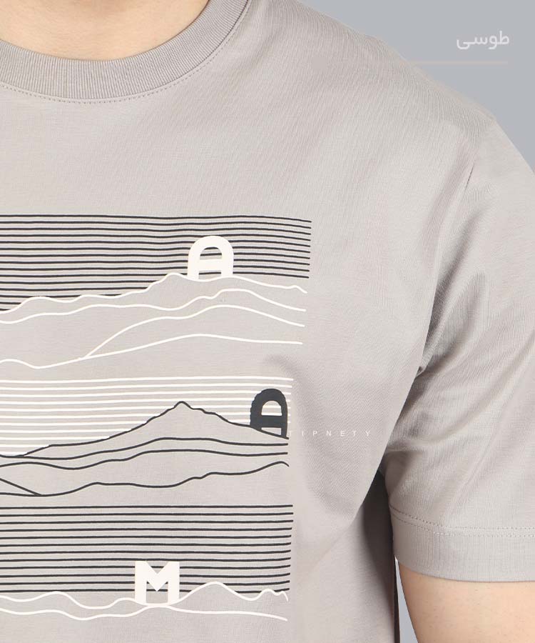                                                                                                                                                                 صدری طوسی مشکی سفید تیشرت چاپی 1407  - تصویر 6