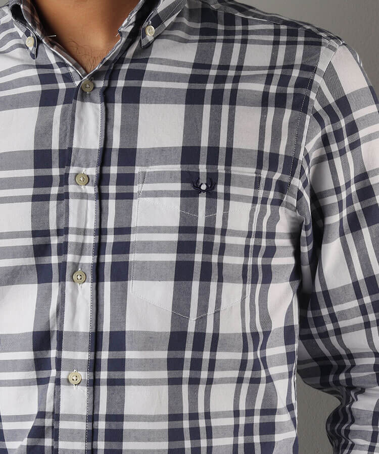                                     سورمه ای پیراهن آستین کوتاه کلاسیک 0950  - تصویر 3