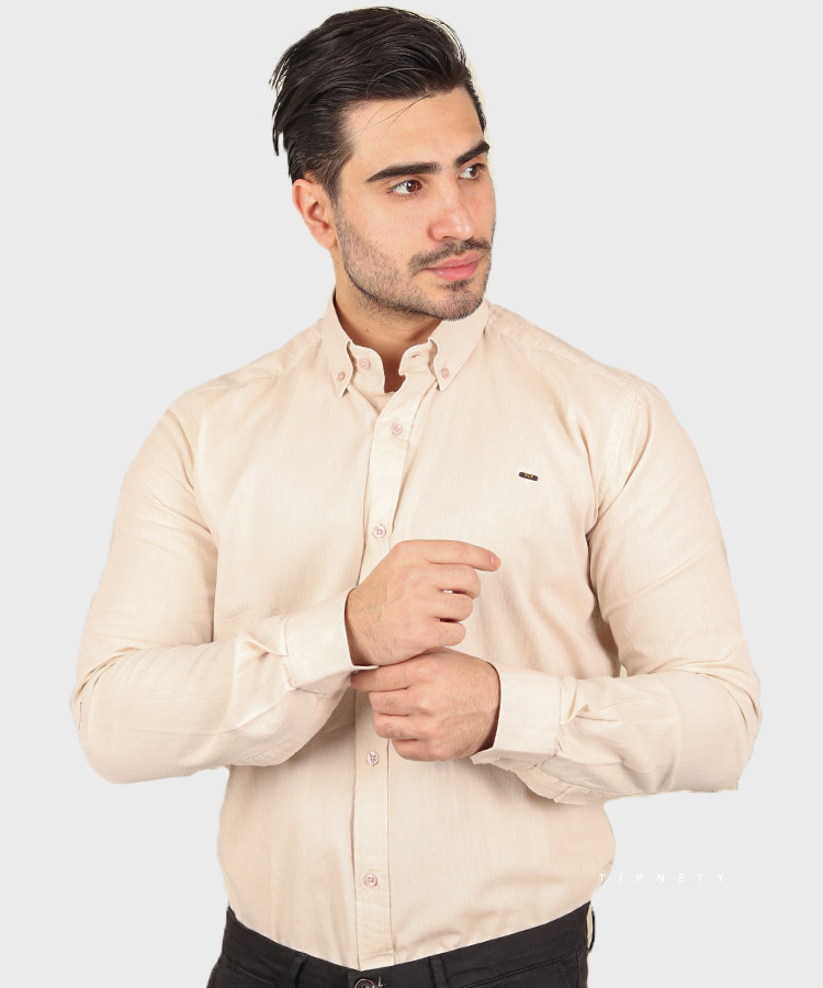 پیراهن مردانه آستین بلند ساده تیپ نتی 1002