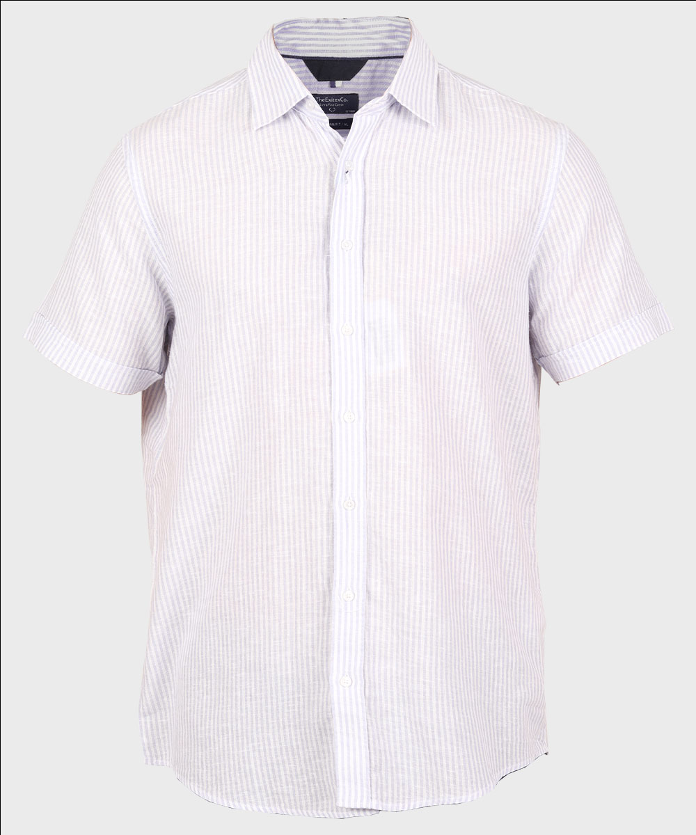 پیراهن لینن مردانه آستین کوتاه 5439