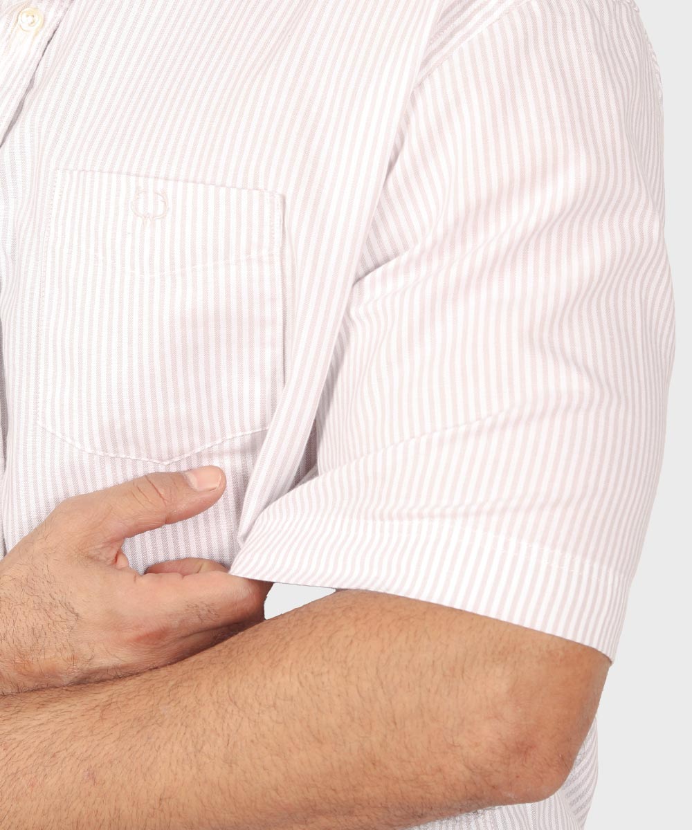         کرم پیراهن آستین کوتاه کلاسیک 1292  - تصویر 5