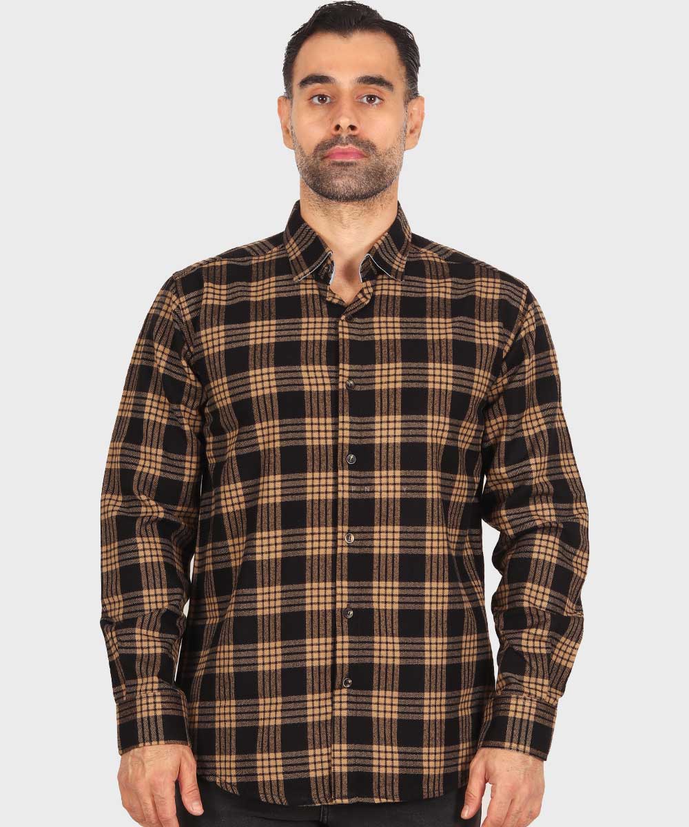 پیراهن مردانه پشمی چهارخانه 0160