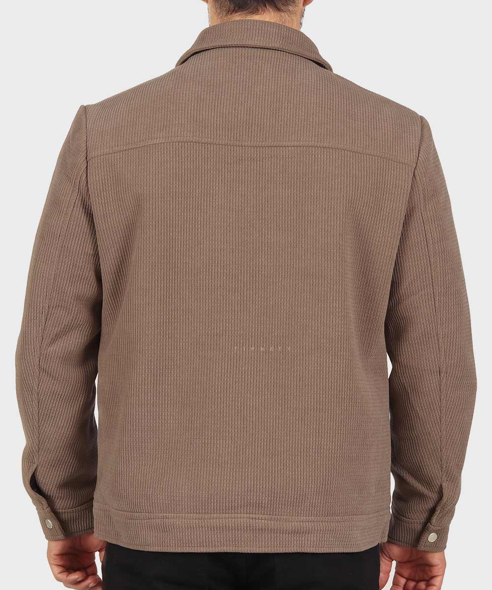                                         خاکی طوسی صدری زمستانه کت کتان 2603  - تصویر 19