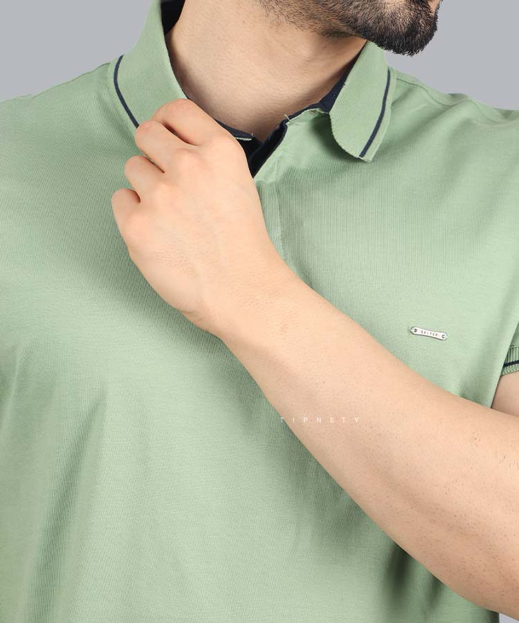                                                                                                                         زیتونی لجنی سبز نوک مدادی زرشکی سورمه ای آجری سفید مشکی تیشرت یقه دار 0556  - تصویر 22