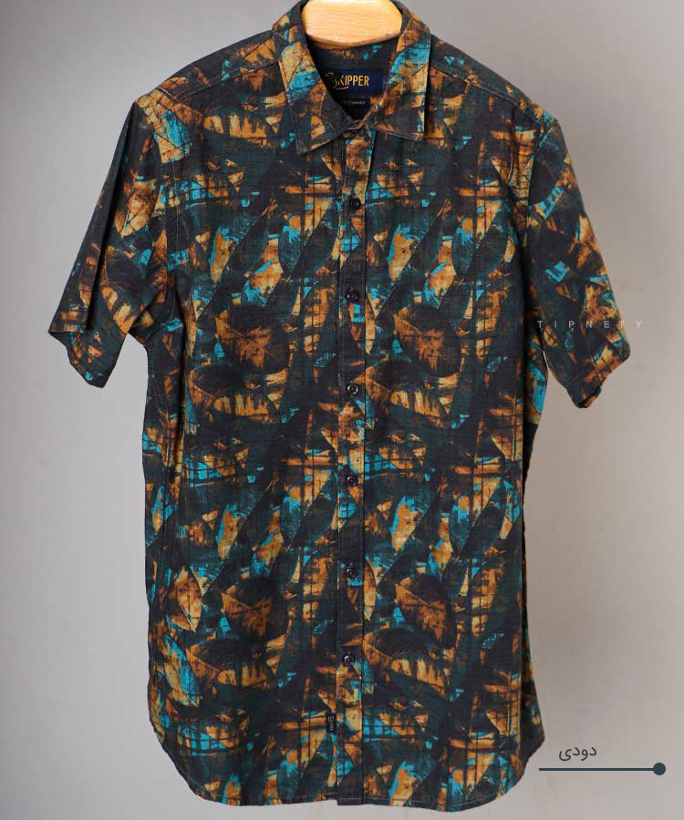                               طوسی کرم دودی ذغالی پیراهن آستین کوتاه فیت 2422  - تصویر 4