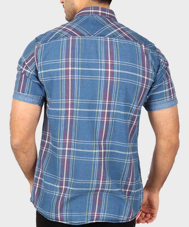             آبی تیره پیراهن آستین کوتاه فیت 8153  - تصویر 4