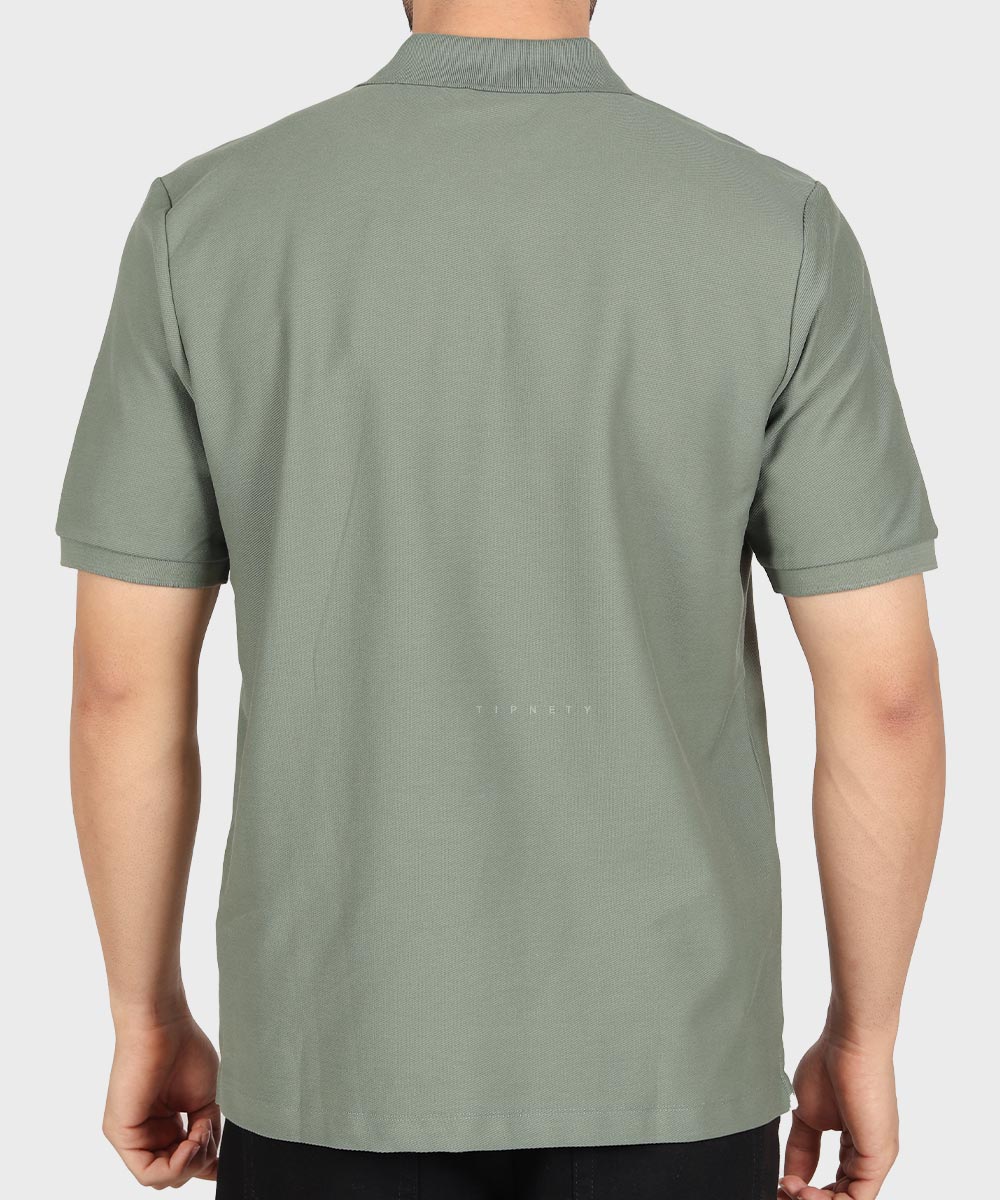                               سورمه ای سبز صدری کرم تیشرت یقه دار 0596  - تصویر 7