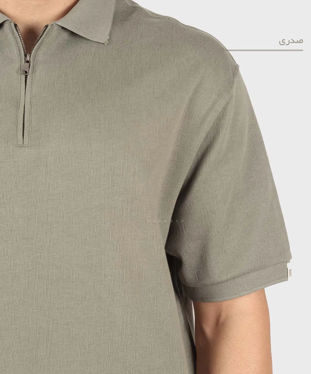 مشکی دودی شیری صدری سورمه ای خاکی تیشرت یقه دار 4036  - تصویر 8