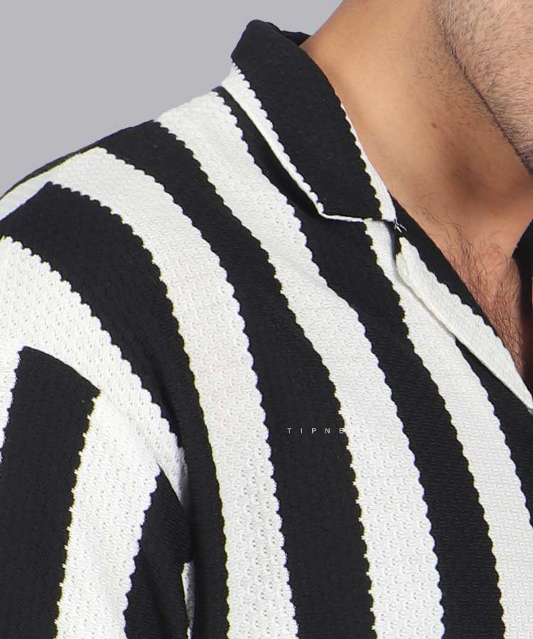                                                     سفید مشکی پیراهن یقه انگلیسی 1715  - تصویر 3