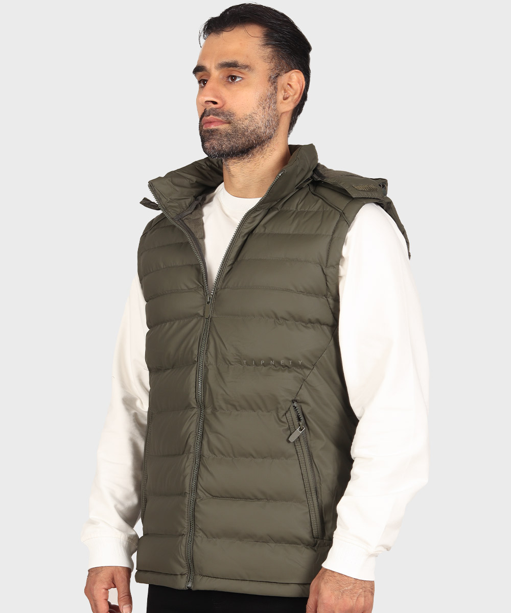                     استخوانی خاکی سبز مشکی زمستانه پافر 7022  - تصویر 14