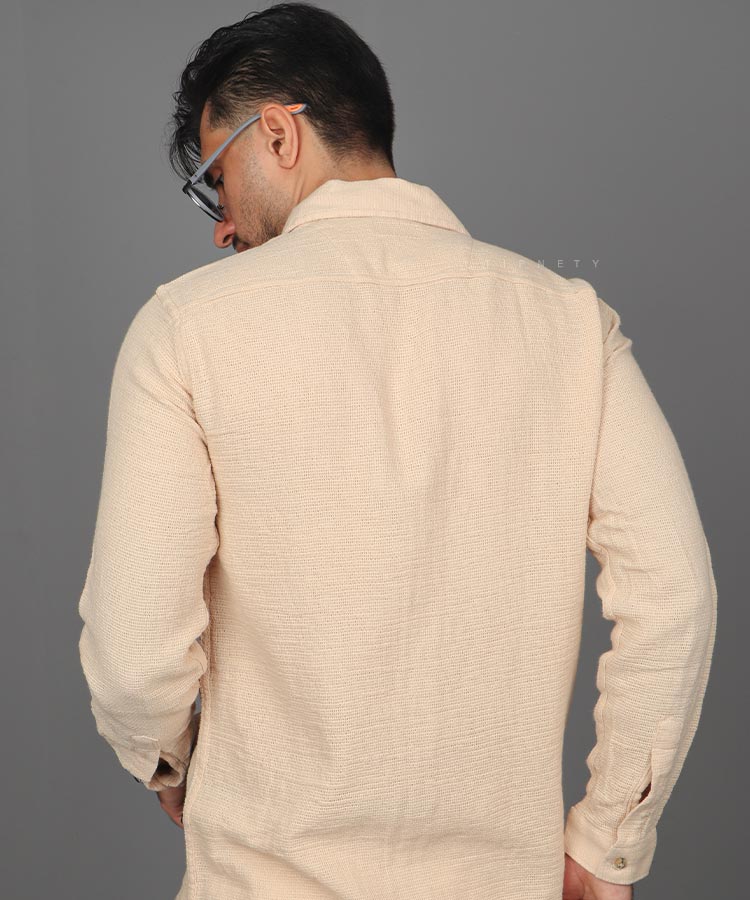                                                                                                                                                             کرم مشکی پسته ای صدری سفید پیراهن آستین بلند فیت 4021  - تصویر 9