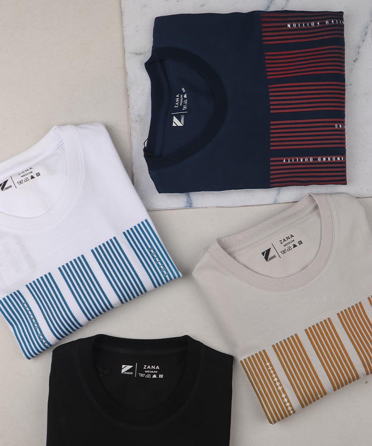                                                                                                                             سورمه ای طوسی سفید مشکی تیشرت چاپی 1165  - تصویر 4