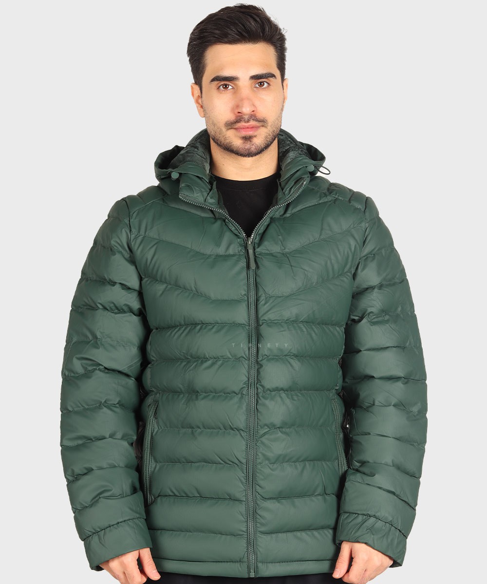 کرم مشکی سبز زمستانه کاپشن 6018  - تصویر 3