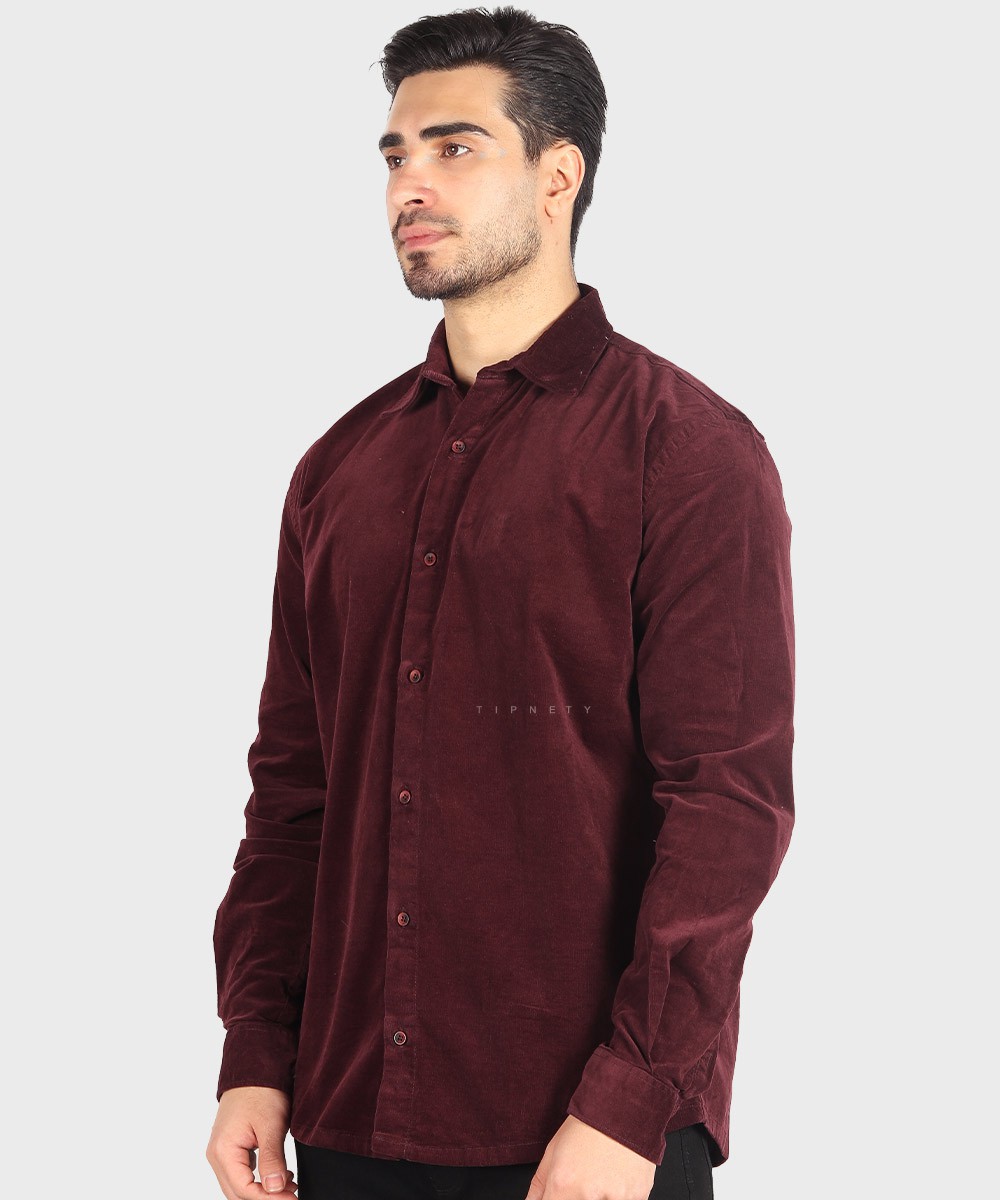                 شتری زرشکی قهوه ای پاییزه پیراهن 2623  - تصویر 6