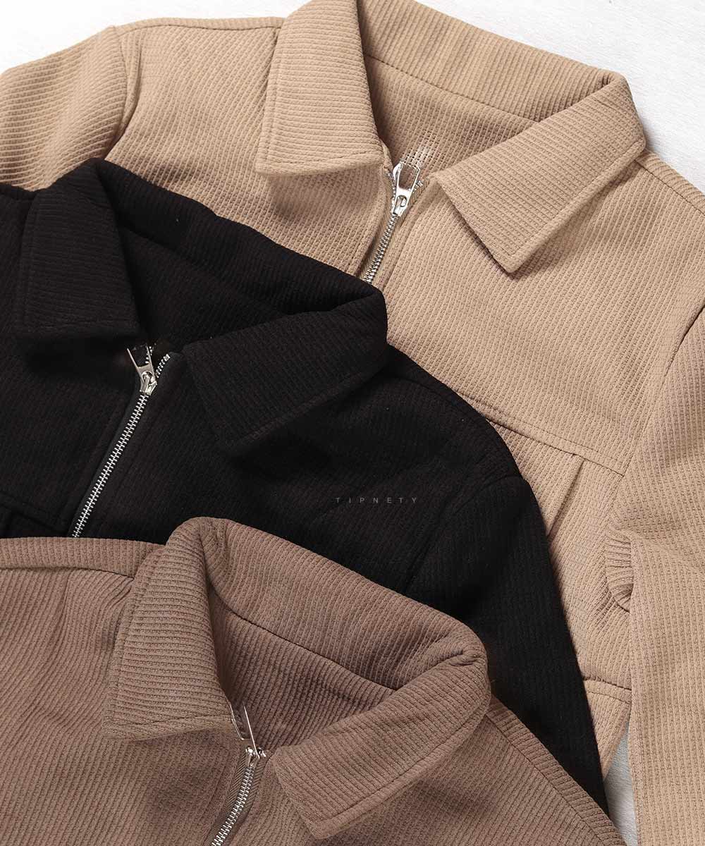 خرید کت کتان زیپ دار و داخل خز 2602