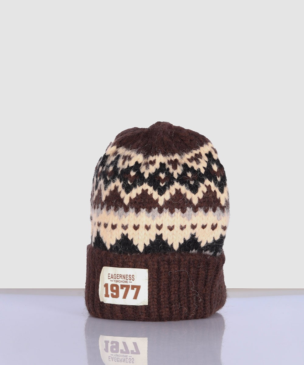           مشکی قهوه ای کرم شکلاتی کلاه زمستانی 1977  - تصویر 11
