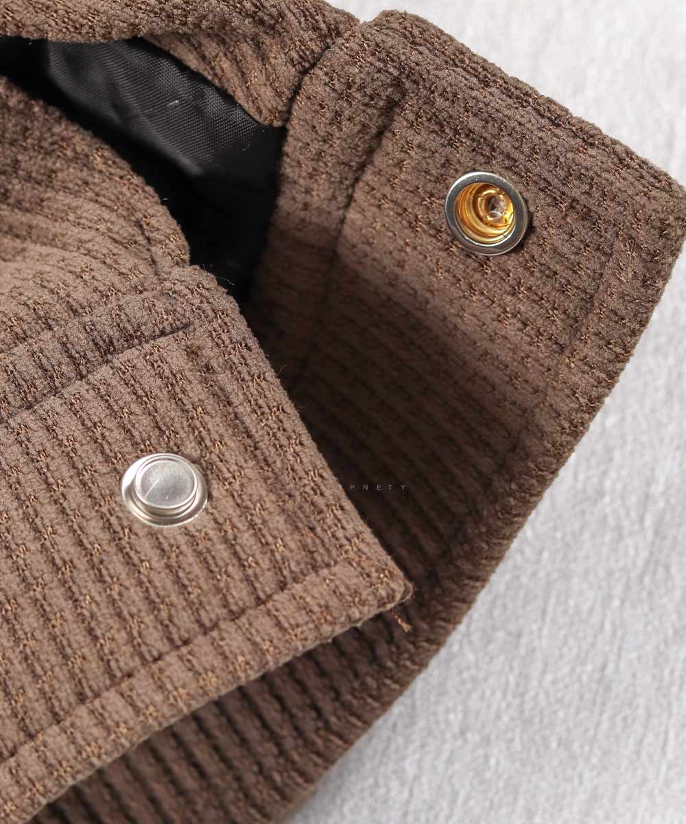                         خاکی طوسی صدری زمستانه کت کتان 2603  - تصویر 15