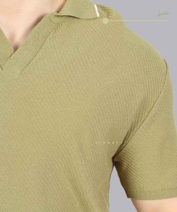                                                                                                                         مشکی سبز طوسی شیری نسکافه ای تیشرت یقه دار 3212  - تصویر 12