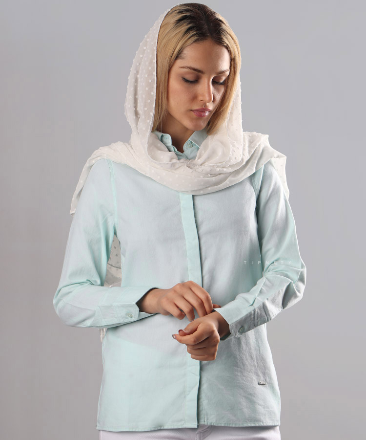 پیراهن ساده زنانه دکمه مخفی 3926