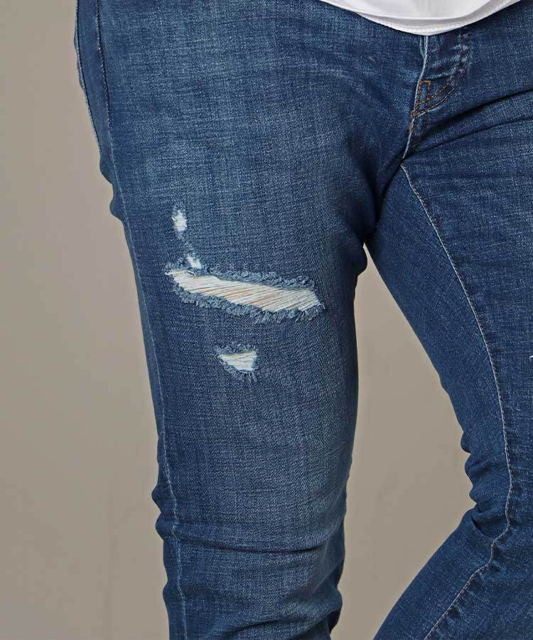                                                                   آبی تیره آبی روشن شلوار جین اسکینی 1441  - تصویر 3