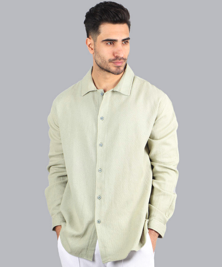 پیراهن مردانه آستین بلند کنفی 4021