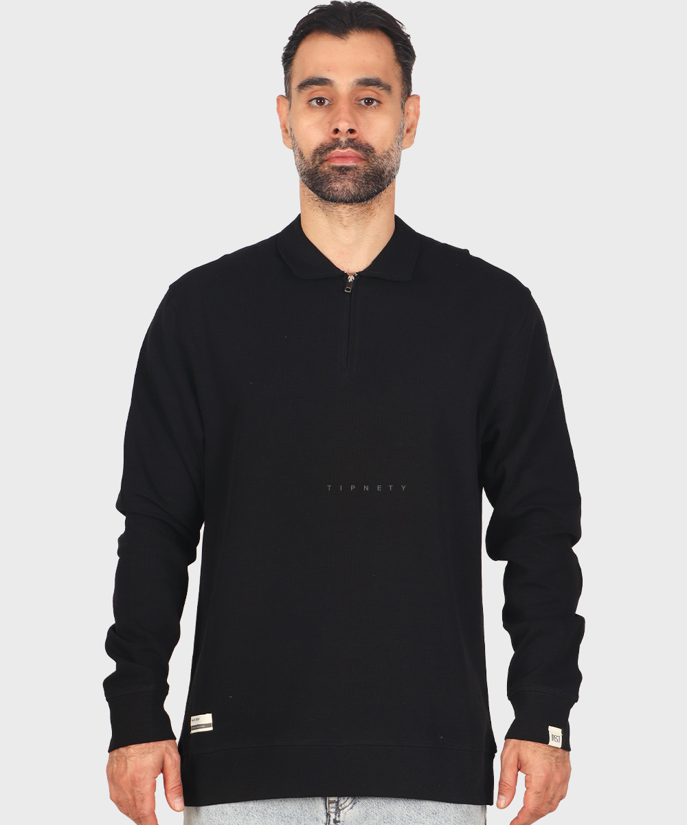 تیشرت آستین بلند مردانه نیم زیپ 4221