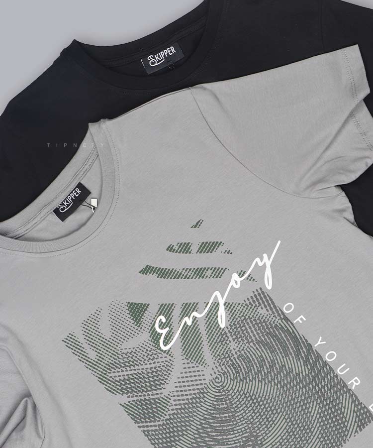                                                                                                                               آبی کرم لجنی سفید مشکی طوسی تیشرت چاپی 1621  - تصویر 14